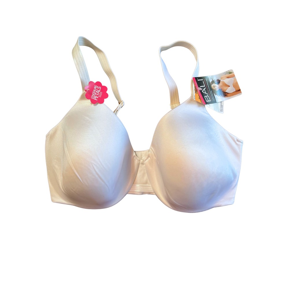 NWT Bali Smoothing Concealing Underwire Bra White 36DD Modesty Cup Full Coverage